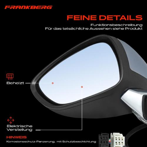 Frankberg 1x Außenspiegel Links für Citroën C3 II SC DS3 Cabriolet SA 2009-2016 Bild Frankberg 1x Außenspiegel Links für Citroën C3 II SC DS3 Cabriolet SA 2009-2016