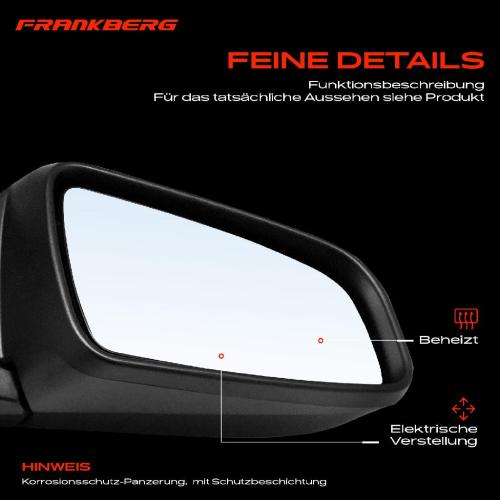 Frankberg 1x Außenspiegel Rechts für Opel Zafira B A05 1.6L 1.7L 1.8L 1.9L 2.0L 2.2L 2005-2008 Bild Frankberg 1x Außenspiegel Rechts für Opel Zafira B A05 1.6L 1.7L 1.8L 1.9L 2.0L 2.2L 2005-2008