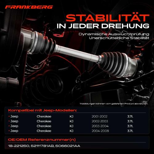 1x Antriebswelle Vorderachse Links für Jeep Cherokee KJ 3.7L 2001-2008 Bild 1x Antriebswelle Vorderachse Links für Jeep Cherokee KJ 3.7L 2001-2008