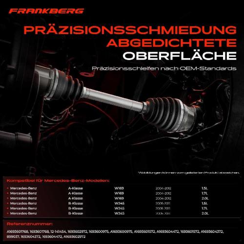 1x Antriebswelle Gelenksatz Vorderachse für Mercedes-Benz A-Klasse W169 B-Klasse W245 Bild 1x Antriebswelle Gelenksatz Vorderachse für Mercedes-Benz A-Klasse W169 B-Klasse W245