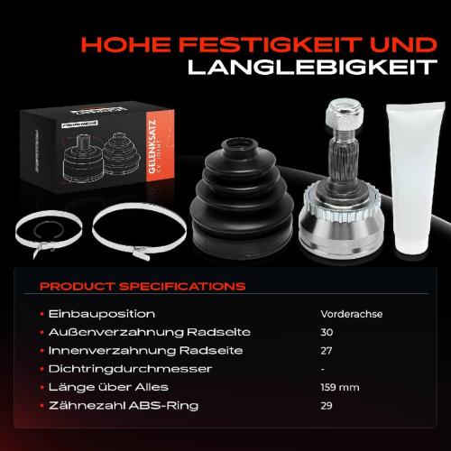 Frankberg 1x Antriebswelle Gelenksatz Vorderachse für Saab 9-5 YS3E Kombi 2002-2009 Bild Frankberg 1x Antriebswelle Gelenksatz Vorderachse für Saab 9-5 YS3E Kombi 2002-2009