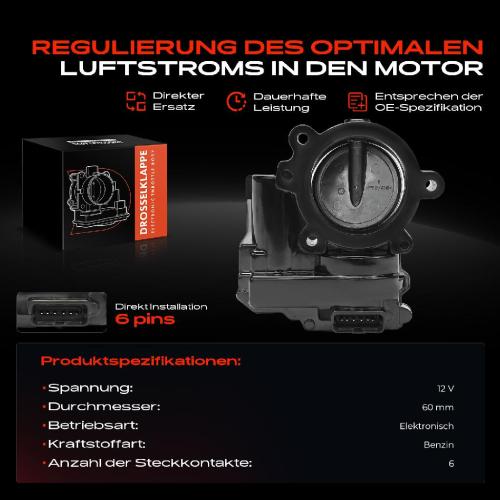 Frankberg 1x Drosselklappe Drosselklappenstutzen für Citroën C3 C4 DS3 Peugeot 207 308 508 Bild Frankberg 1x Drosselklappe Drosselklappenstutzen für Citroën C3 C4 DS3 Peugeot 207 308 508