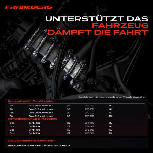 2x Fahrwerksfeder Hinterachse für Fiat Doblo MPV 263 Opel Combo Tour X12 Bj ab 2010 Bild 2x Fahrwerksfeder Hinterachse für Fiat Doblo MPV 263 Opel Combo Tour X12 Bj ab 2010