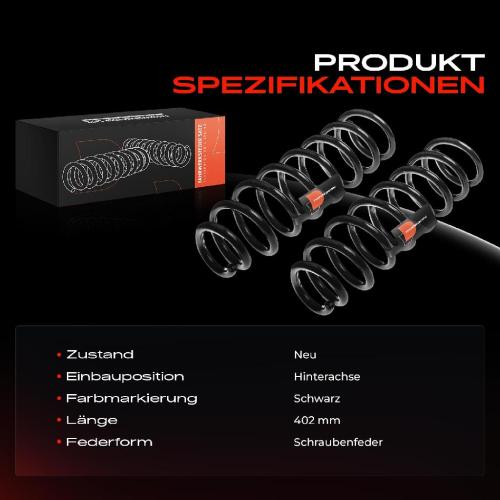 2x Fahrwerksfeder Hinterachse für VW Touareg 7L6 7L7 7LA 2.5L 3.2L 2002-2010 Bild 2x Fahrwerksfeder Hinterachse für VW Touareg 7L6 7L7 7LA 2.5L 3.2L 2002-2010