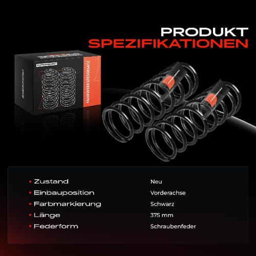 2x Fahrwerksfeder Vorderachse für Mazda 121 II DB 1.3L 1990-1996 Bild 2x Fahrwerksfeder Vorderachse für Mazda 121 II DB 1.3L 1990-1996