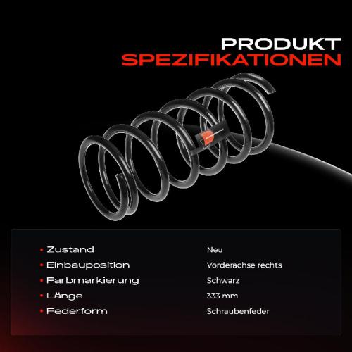 Frankberg 1x Fahrwerksfeder Vorderachse rechts für Nissan Micra IV K13 1.2L 2010-2016 Bild Frankberg 1x Fahrwerksfeder Vorderachse rechts für Nissan Micra IV K13 1.2L 2010-2016