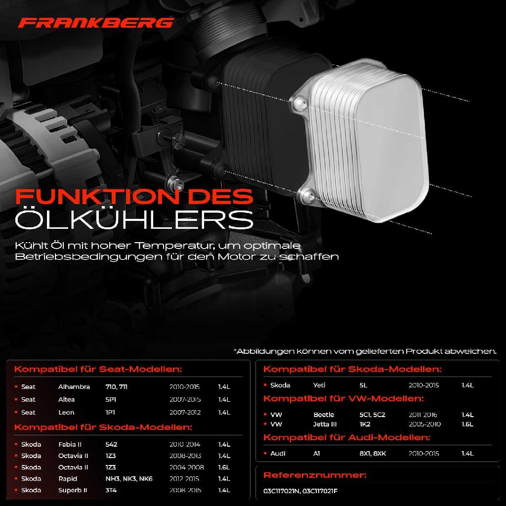 1x Ölkühler Motoröl für VW Golf Polo Passat Jetta Skoda Octavia Yeti Audi A3 Seat
