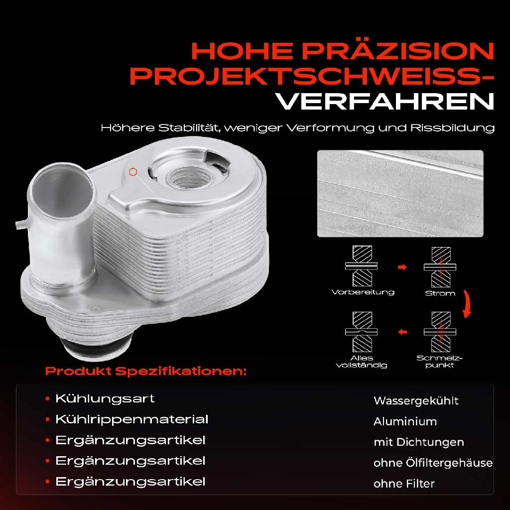 1x Ölkühler Motoröl für Fiat Ducato Bus Kasten 250 290 110-180 MultiJet 2.3L