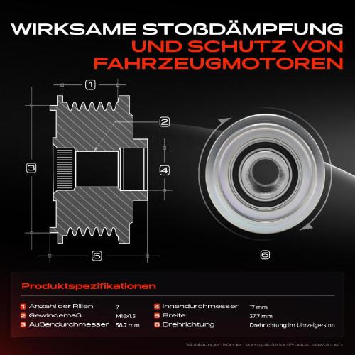 1x Generatorfreilauf Lichtmaschine für Toyota Hilux 6 8 Ford Transit Land Rover Bild 1x Generatorfreilauf Lichtmaschine für Toyota Hilux 6 8 Ford Transit Land Rover
