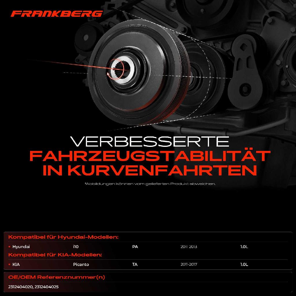 1x Riemenscheibe Kurbelwelle für Hyundai i10 KIA Picanto TA 1.0L 2011-2017