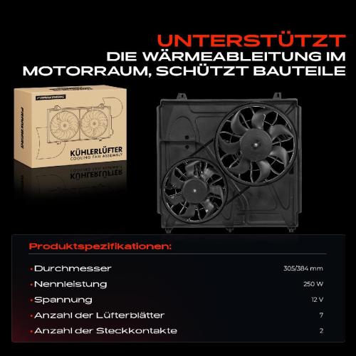 Frankberg 1x Motorkühller Doppellüfter mit Kühlerlüfterrahmen KIA Sorento I JC 2.4L 3.5L 2002-2009 Bild Frankberg 1x Motorkühller Doppellüfter mit Kühlerlüfterrahmen KIA Sorento I JC 2.4L 3.5L 2002-2009
