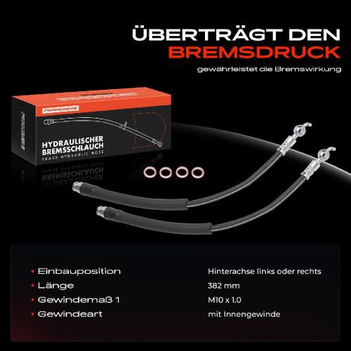 Frankberg 2x Bremsschlauch Bremsschläuche Hinterachse Links oder Rechts für Mazda CX-5 GH KE 2.0L Bild Frankberg 2x Bremsschlauch Bremsschläuche Hinterachse Links oder Rechts für Mazda CX-5 GH KE 2.0L
