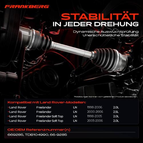 1x Antriebswelle Vorderachse Links für Land Rover Freelander LN 1998-2006 Bild 1x Antriebswelle Vorderachse Links für Land Rover Freelander LN 1998-2006