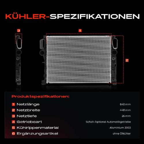 1x Kühler Wasserkühler Motorkühler für Mercedes-Benz CLS C219 E-Klasse S211 E 230 T Bild 1x Kühler Wasserkühler Motorkühler für Mercedes-Benz CLS C219 E-Klasse S211 E 230 T