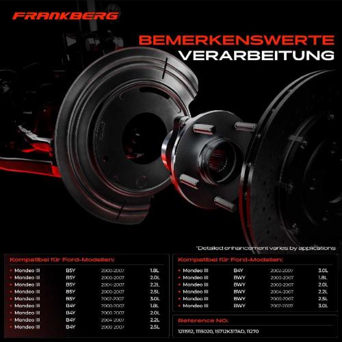 Frankberg 2x Ankerblech Bremsscheibe Hinterachse Beidseitig für Ford Mondeo III B5Y Stufenheck B4Y Turnier BWY Bild Frankberg 2x Ankerblech Bremsscheibe Hinterachse Beidseitig für Ford Mondeo III B5Y Stufenheck B4Y Turnier BWY