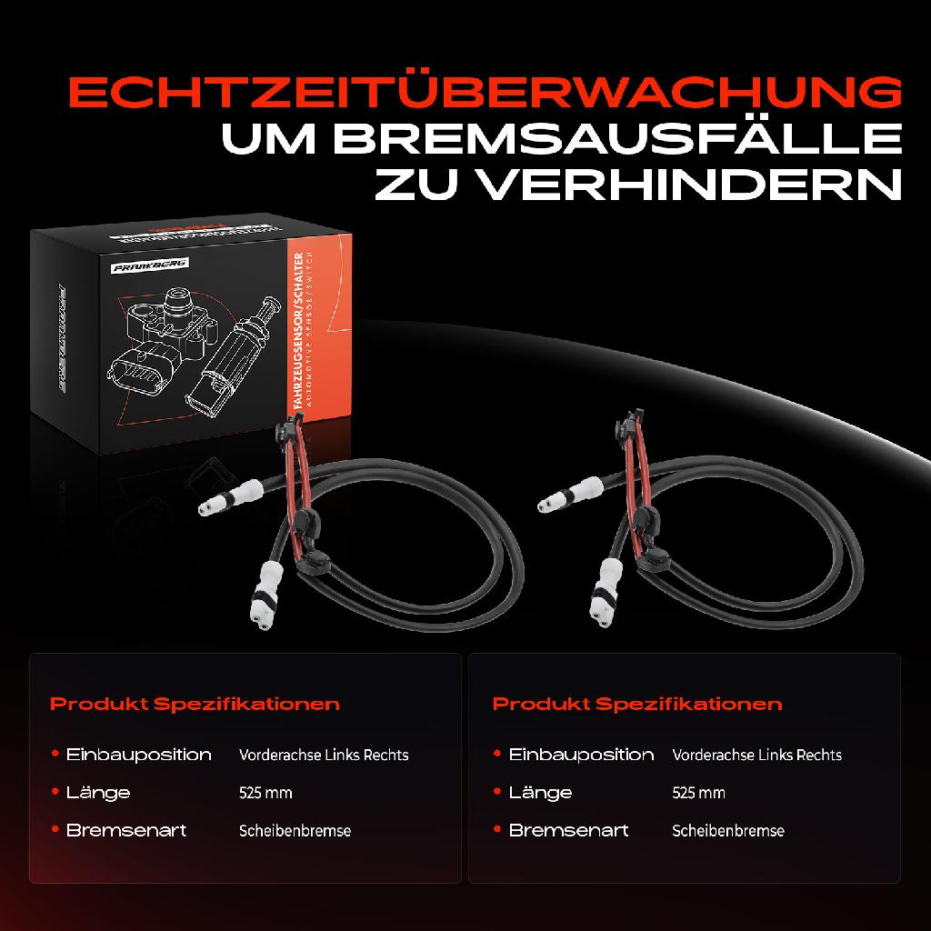 2x Warnkontakt Bremsbelagverschleiß Vorderachse für Porsche 911 Cabriolet 997 3.8L