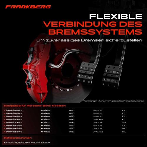 1x Bremsschlauch Bremsschläuche Hinterachse Links oder Rechts für Mercedes-Benz W163 ML230 ML500 ML55 AMG Bild 1x Bremsschlauch Bremsschläuche Hinterachse Links oder Rechts für Mercedes-Benz W163 ML230 ML500 ML55 AMG