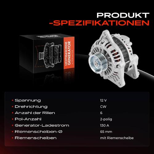 1x Lichtmaschine Generator für Chrysler 300 M LR 1998-2004 3.5L Bild 1x Lichtmaschine Generator für Chrysler 300 M LR 1998-2004 3.5L