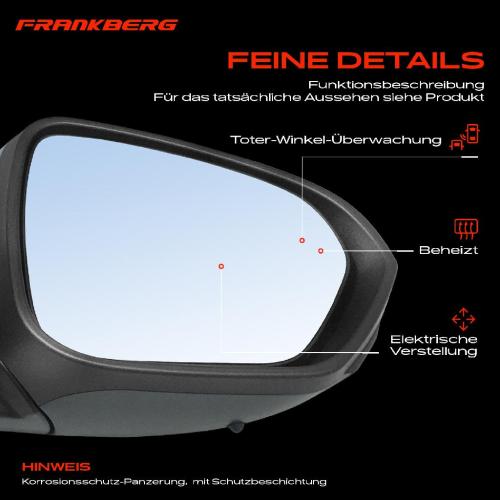 Frankberg 1x Außenspiegel Rechts für Dacia Duster HM 1.0L 1.2L 1.3L 1.5L 1.6L 2.0L Bj ab 2017 Bild Frankberg 1x Außenspiegel Rechts für Dacia Duster HM 1.0L 1.2L 1.3L 1.5L 1.6L 2.0L Bj ab 2017
