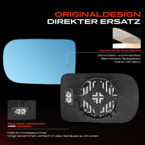 1x Spiegelglas Außenspiegel rechts für BMW 5er Touring E39 7er E38 2.0L 2.2L 6.9L Bild 1x Spiegelglas Außenspiegel rechts für BMW 5er Touring E39 7er E38 2.0L 2.2L 6.9L