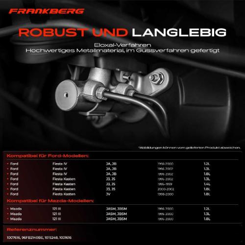 1x Hauptbremszylinder Bremszylinder für Ford Fiesta IV JA JB J3 J5 JV Mazda 121 III Bild 1x Hauptbremszylinder Bremszylinder für Ford Fiesta IV JA JB J3 J5 JV Mazda 121 III