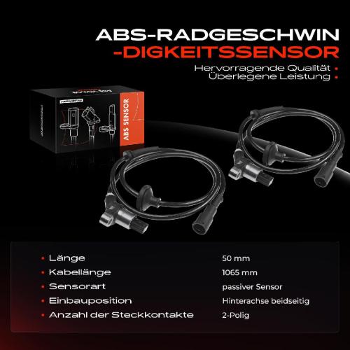 2x ABS Sensor Hinten für VW Corrado Golf III Cabriolet Variant IV Vento 2.0L 2.9L 1991-2002 Bild 2x ABS Sensor Hinten für VW Corrado Golf III Cabriolet Variant IV Vento 2.0L 2.9L 1991-2002