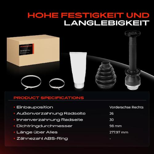 1x Antriebswelle Gelenksatz Vorderachse Rechts für VW Transporter V Pritsche/Fahrgestell Kasten Bus Multivan V Bild 1x Antriebswelle Gelenksatz Vorderachse Rechts für VW Transporter V Pritsche/Fahrgestell Kasten Bus Multivan V