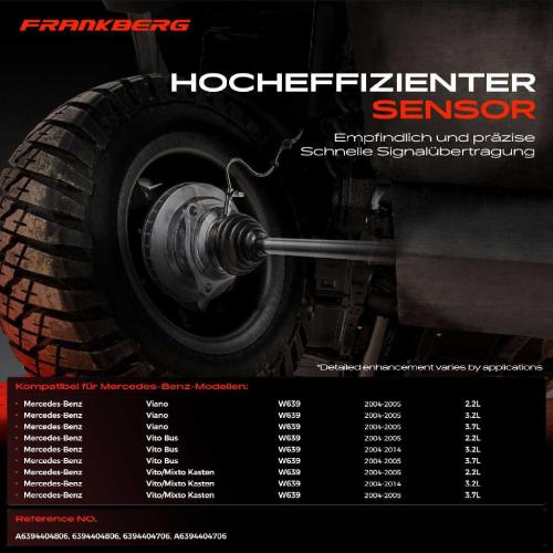 2x ABS Sensor Hinterachse beidseitig für Mercedes-Benz Viano W639 Vito Bus Vito/Mixto Kasten 3.2L 2004-2014 Bild 2x ABS Sensor Hinterachse beidseitig für Mercedes-Benz Viano W639 Vito Bus Vito/Mixto Kasten 3.2L 2004-2014