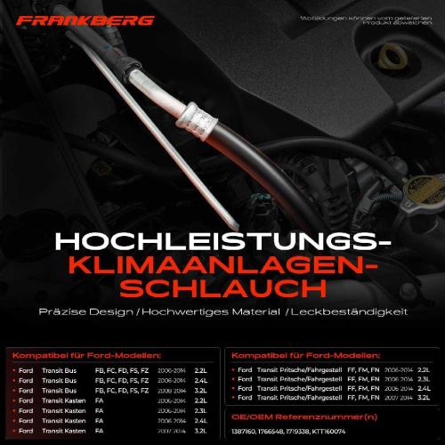 1x Hochdruckleitung Klimaanlage für Ford Transit Bus FA FB FC FD FS FZ Bild 1x Hochdruckleitung Klimaanlage für Ford Transit Bus FA FB FC FD FS FZ