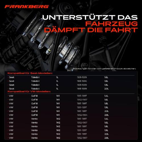 Frankberg 2x Fahrwerksfeder Hinterachse für Seat Toledo I 1L VW Golf III 1H1 Vento 1H2 1991-1999 Bild Frankberg 2x Fahrwerksfeder Hinterachse für Seat Toledo I 1L VW Golf III 1H1 Vento 1H2 1991-1999
