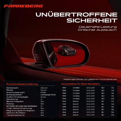 1x Außenspiegel Rechts für Seat Cordoba Ibiza III 6L2 6L1 2002-2009 Bild 1x Außenspiegel Rechts für Seat Cordoba Ibiza III 6L2 6L1 2002-2009