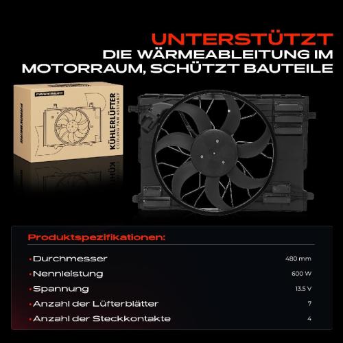 1x Motorkühller Einfachlüfter mit Kühlerlüfterrahmen Mercedes-Benz W177 W247 C118 X118 H247 X247 Bild 1x Motorkühller Einfachlüfter mit Kühlerlüfterrahmen Mercedes-Benz W177 W247 C118 X118 H247 X247