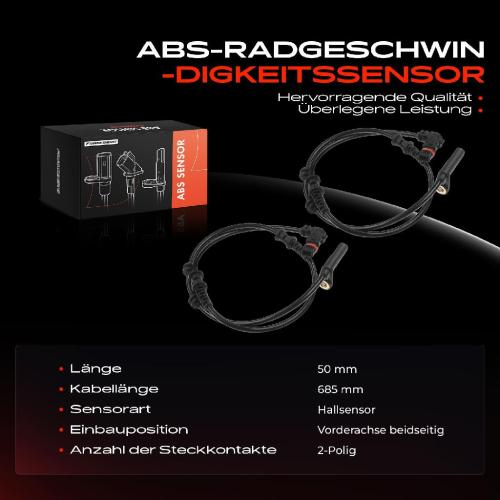 2x ABS Sensor Vorne für Mercedes-Benz C-Klasse W203 C-Klasse T-Model S203 2.6L 3.0L 2002-2007 Bild 2x ABS Sensor Vorne für Mercedes-Benz C-Klasse W203 C-Klasse T-Model S203 2.6L 3.0L 2002-2007