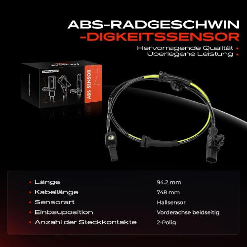 Frankberg 1x ABS Sensor Vorderachse beidseitig für Citroën C1 Peugeot 107 Toyota Aygo 1.0L 1.4L 1.2L Bj ab 2005 Bild Frankberg 1x ABS Sensor Vorderachse beidseitig für Citroën C1 Peugeot 107 Toyota Aygo 1.0L 1.4L 1.2L Bj ab 2005