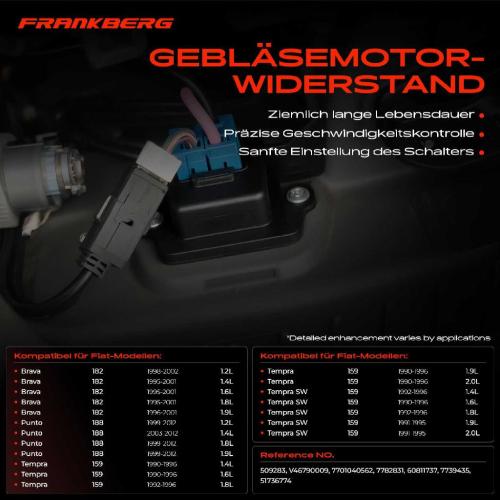 1x Widerstand Vorwiderstand Gebläsemotor für Fiat Brava Bravo I Multipla Palio Punto Tipo Bild 1x Widerstand Vorwiderstand Gebläsemotor für Fiat Brava Bravo I Multipla Palio Punto Tipo
