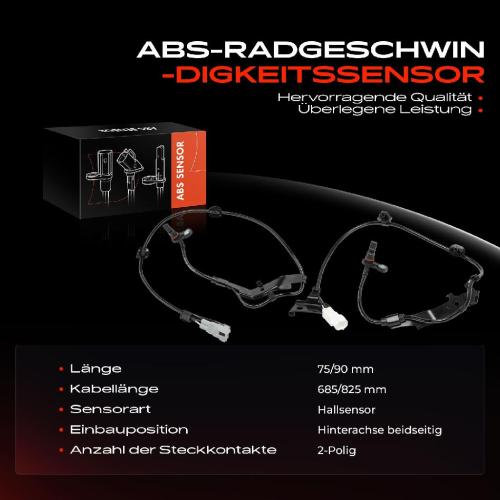 Frankberg 2x ABS Sensor Hinterachse beidseitig für Toyota Hilux VIII Pick-up N1 2.4L 2.8L Bj ab 2015 Bild Frankberg 2x ABS Sensor Hinterachse beidseitig für Toyota Hilux VIII Pick-up N1 2.4L 2.8L Bj ab 2015