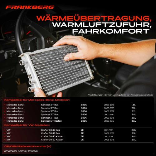 1x Wärmetauscher Innenraumheizung für VW Crafter 30-35 Mercedes-Benz Sprinter B906 Bild 1x Wärmetauscher Innenraumheizung für VW Crafter 30-35 Mercedes-Benz Sprinter B906