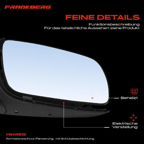 Frankberg 1x Außenspiegel Rechts für Audi A4 Avant 8D2 8D5 B5 1994-2001 Bild Frankberg 1x Außenspiegel Rechts für Audi A4 Avant 8D2 8D5 B5 1994-2001