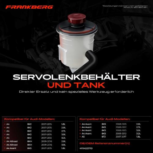 1x Ausgleichsbehälter Servolenkung für Audi A4 8K2 A5 8T 8F 4H Q5 8R Bild 1x Ausgleichsbehälter Servolenkung für Audi A4 8K2 A5 8T 8F 4H Q5 8R