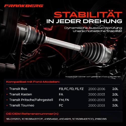 1x Antriebswelle Vorderachse Links für Ford Transit FA FC 2.0L 2000-2006 Bild 1x Antriebswelle Vorderachse Links für Ford Transit FA FC 2.0L 2000-2006