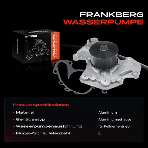 Frankberg 1x Wasserpumpe Kühlwasserpumpe für Hyundai Santa Fé I Sonata Tucson Coupe XG KIA Sportage 2.5L 2.7L Bild Frankberg 1x Wasserpumpe Kühlwasserpumpe für Hyundai Santa Fé I Sonata Tucson Coupe XG KIA Sportage 2.5L 2.7L