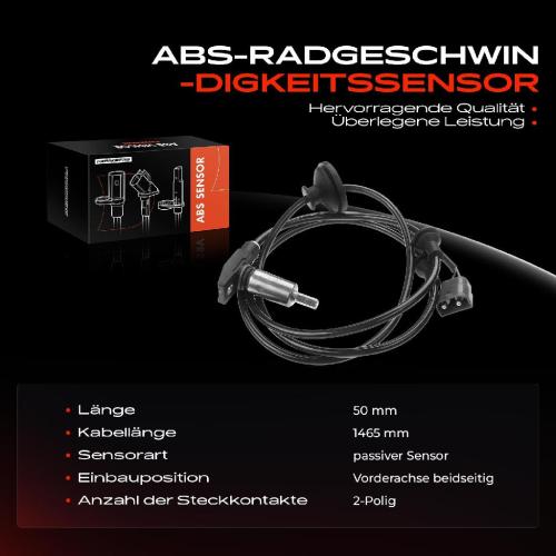 Frankberg 1x ABS Sensor Vorderachse beidseitig für Volvo 740 Kombi 760 940 II 960 2.3L 2.4L 1984-1998 Bild Frankberg 1x ABS Sensor Vorderachse beidseitig für Volvo 740 Kombi 760 940 II 960 2.3L 2.4L 1984-1998