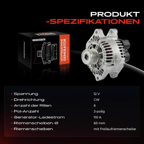 Frankberg 1x Lichtmaschine Generator für Hyundai Grandeur iX35 KIA Optima Sorento II Bild Frankberg 1x Lichtmaschine Generator für Hyundai Grandeur iX35 KIA Optima Sorento II
