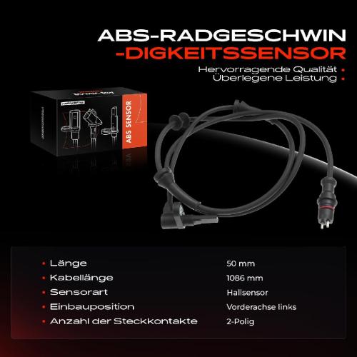 Frankberg 1x ABS Sensor Vorderachse links für Alfa Romeo GTV Spider Fiat Marea Weekend Lancia Lybra SW 1.8L 1994-2005 Bild Frankberg 1x ABS Sensor Vorderachse links für Alfa Romeo GTV Spider Fiat Marea Weekend Lancia Lybra SW 1.8L 1994-2005