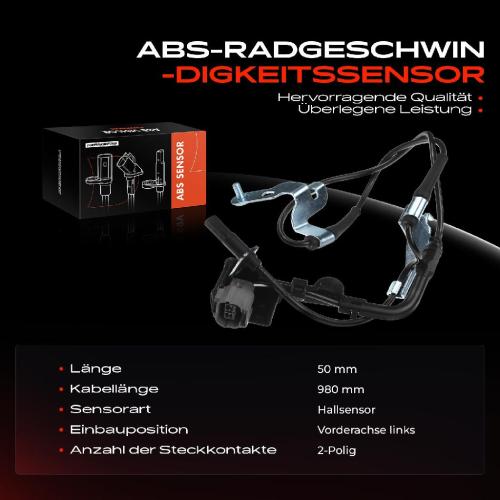 Frankberg 1x ABS Sensor Vorderachse links für Mazda 6 Hatchback Kombi Stufenheck 1.8L 2.0L 2.2L 2.5L 2007-2013 Bild Frankberg 1x ABS Sensor Vorderachse links für Mazda 6 Hatchback Kombi Stufenheck 1.8L 2.0L 2.2L 2.5L 2007-2013