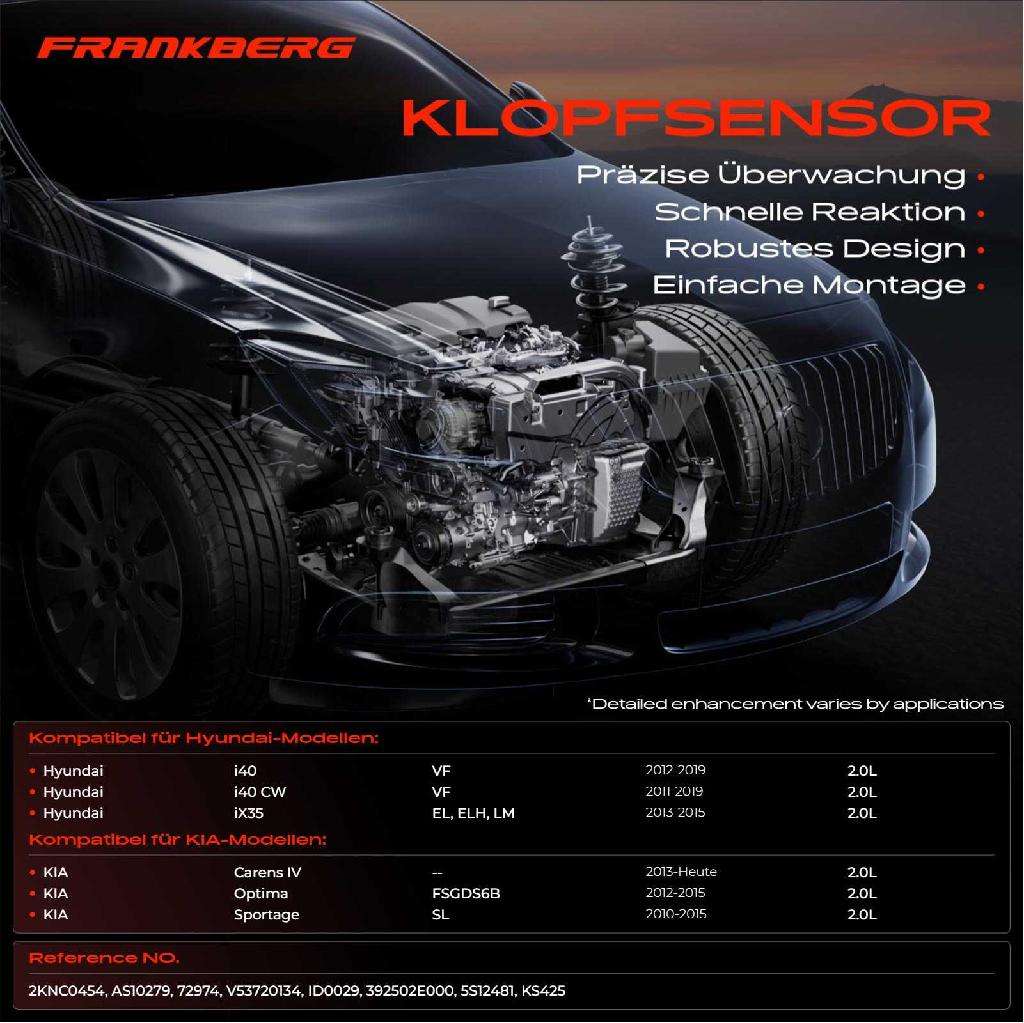 1x Klopfsensor Klopfgeber für Hyundai i40 VF EL iX35 KIA Carens 4 Sportage SL 2.0L