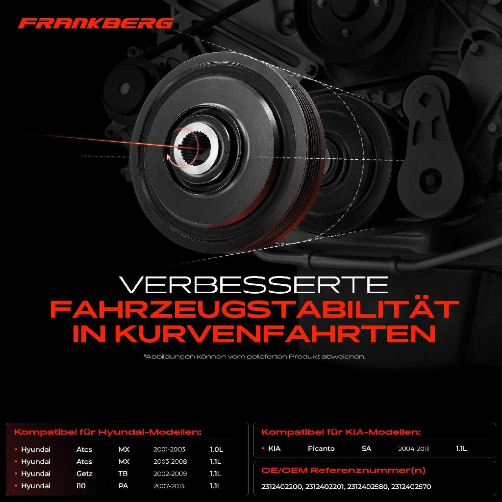 1x Riemenscheibe Kurbelwelle für Hyundai Atos Getz i10 PA KIA Picanto 1.1L