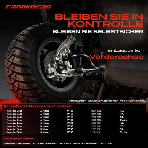 1x Querlenker Satz Vorderachse für Mercedes-Benz A-Klasse W169 B-Klasse W245 1.5L 2.0L 1.7L 2004-2012 Bild 1x Querlenker Satz Vorderachse für Mercedes-Benz A-Klasse W169 B-Klasse W245 1.5L 2.0L 1.7L 2004-2012