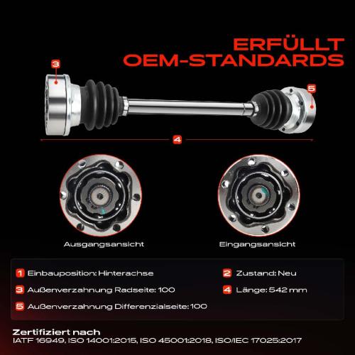 1x Antriebswelle Hinterachse Links oder Rechts für VW Transporter III 1982-1992 Bild 1x Antriebswelle Hinterachse Links oder Rechts für VW Transporter III 1982-1992