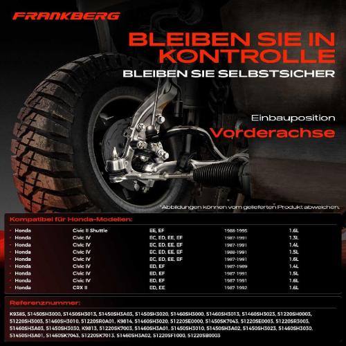 1x Querlenker Satz Vorderachse für Honda Civic II Shuttle IV Hatchback Stufenheck CRX 1.6L 1987-1995 Bild 1x Querlenker Satz Vorderachse für Honda Civic II Shuttle IV Hatchback Stufenheck CRX 1.6L 1987-1995